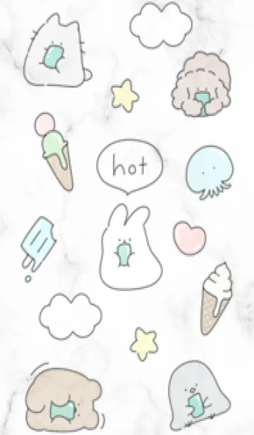 [LINE着せ替え] 暑いね♡グレー01_1の画像1