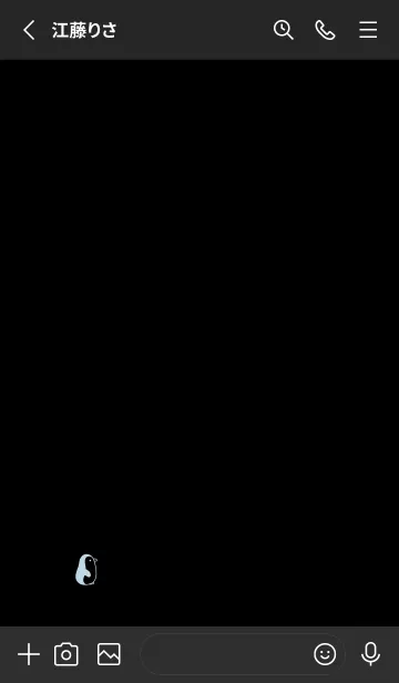 [LINE着せ替え] ぺんぎん。黒と水色の画像2