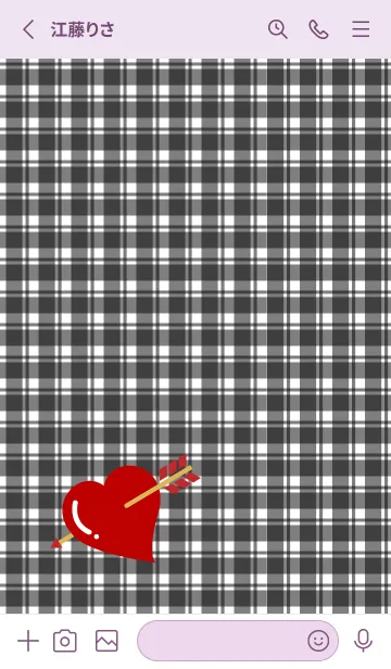[LINE着せ替え] ハートと矢 薄い紫の画像2