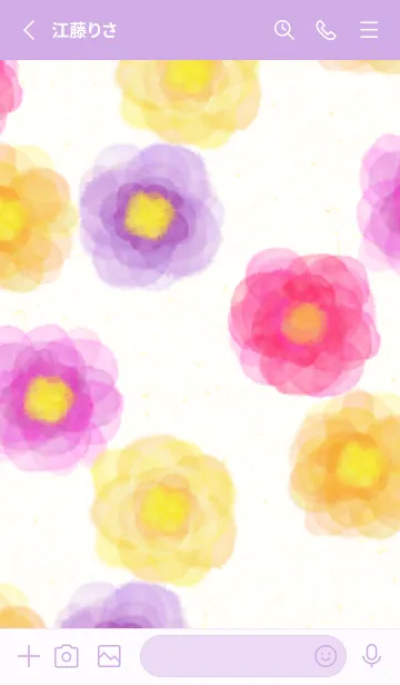 [LINE着せ替え] 水彩 花 赤系8の画像2