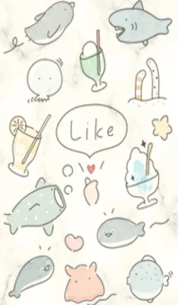 [LINE着せ替え] 海の仲間♡yellow14_1の画像1