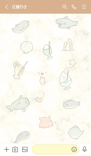 [LINE着せ替え] 海の仲間♡yellow14_1の画像2