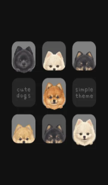 [LINE着せ替え] DOGS - ポメラニアン - ブラック/グレーの画像1