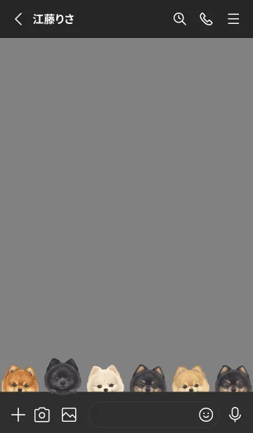 [LINE着せ替え] DOGS - ポメラニアン - ブラック/グレーの画像2