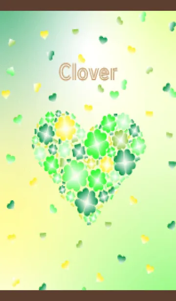 ハート型のクローバー 茶色の着せ替えメイン画像