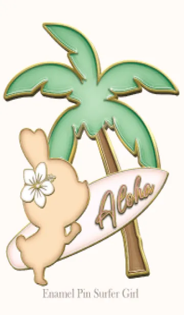 [LINE着せ替え] Enamel Pin Surfer Girl 100の画像1