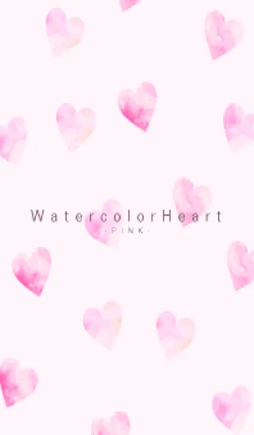 [LINE着せ替え] WatercolorHeart PINK 3の画像1