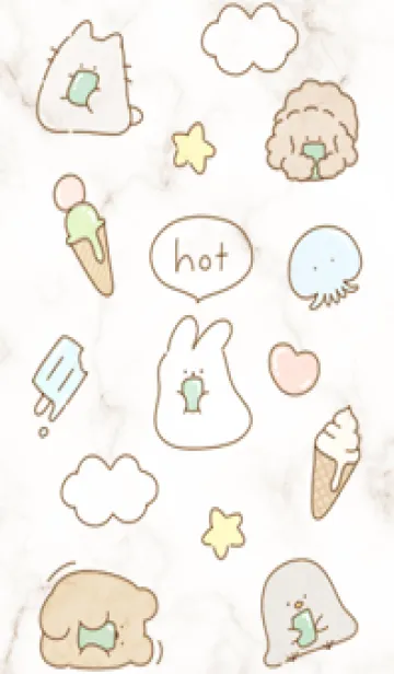 [LINE着せ替え] 暑いね♡brown03_1の画像1