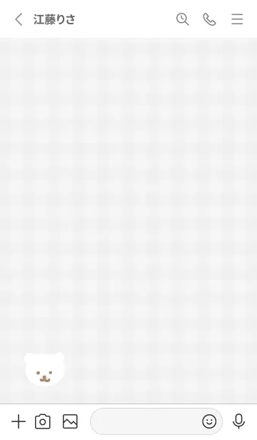 [LINE着せ替え] くま チェック柄の画像2