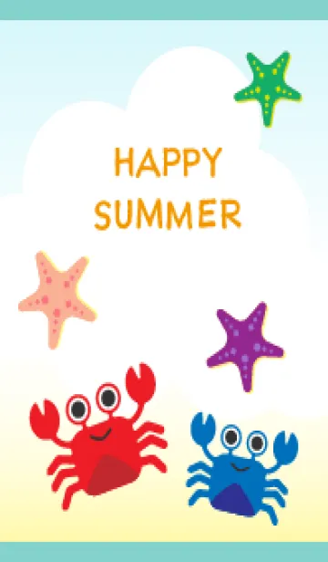 [LINE着せ替え] 浜辺の蟹 青色の画像1