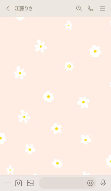 [LINE着せ替え] かわいい白い小花柄10の画像2