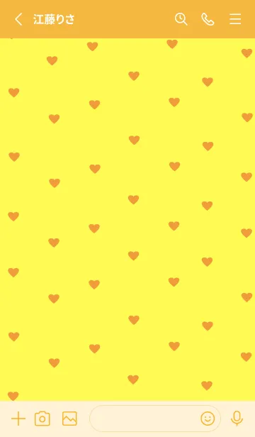 [LINE着せ替え] pattern_heart (orange yellow)の画像2