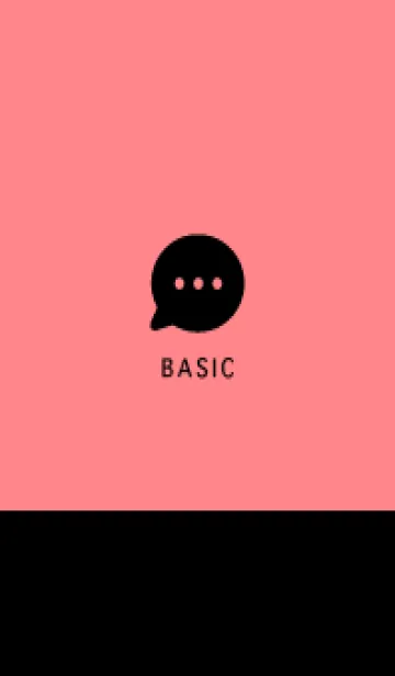 [LINE着せ替え] Simple&Basic フラミンゴピンク×ブラックの画像1