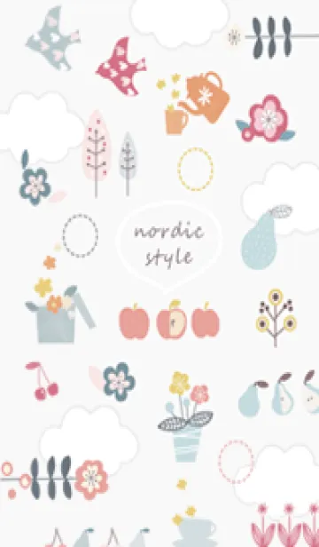 [LINE着せ替え] 花と果物♡Greige02_1の画像1