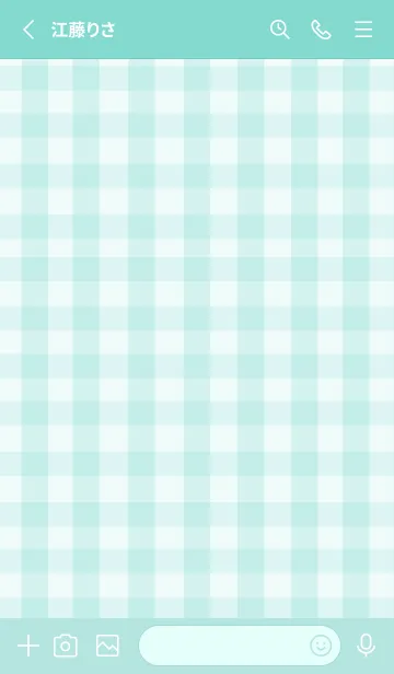 [LINE着せ替え] いちご×チェック柄 (turquoise)の画像2