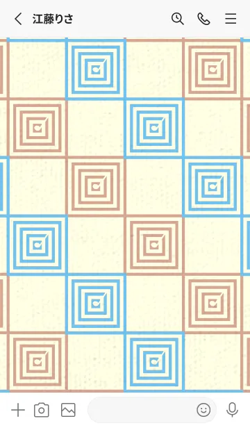 [LINE着せ替え] 和音 市松模様 音符  Fogget Minut Blueの画像2