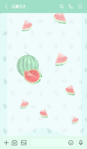 [LINE着せ替え] water melon 01の画像2