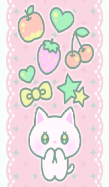 [LINE着せ替え] かわいい！グリーン♥♡ピンクの画像1