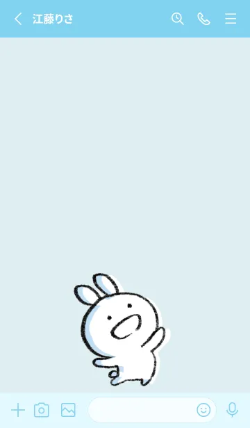 [LINE着せ替え] 水色 : まるうさ7の画像2