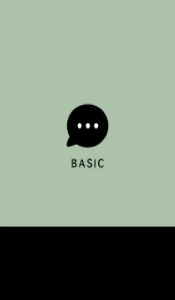 [LINE着せ替え] Simple&Basic くすみグリーン×ブラックの画像1