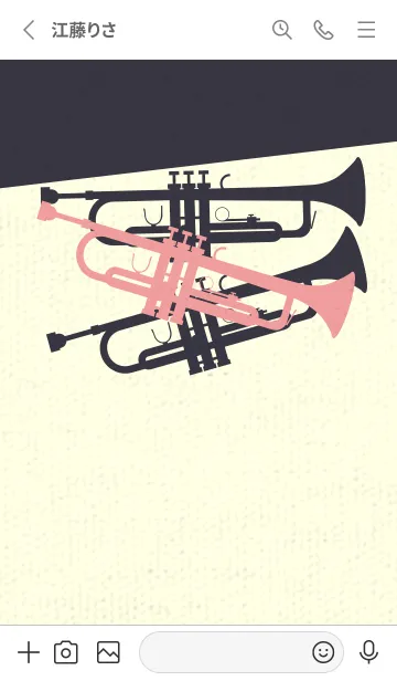 [LINE着せ替え] Trumpet CLR 紅梅色の画像2