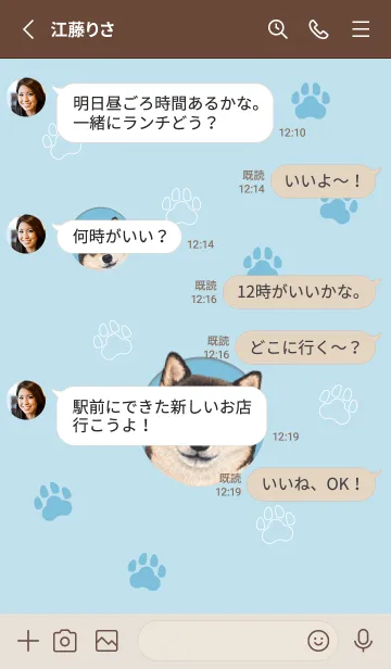 [LINE着せ替え] DOG - 柴犬 02 - LIGHT BLUEの画像3