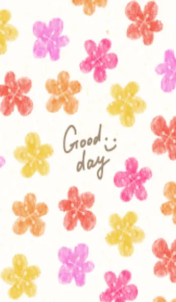 [LINE着せ替え] 水彩 暖色系 お花13の画像1