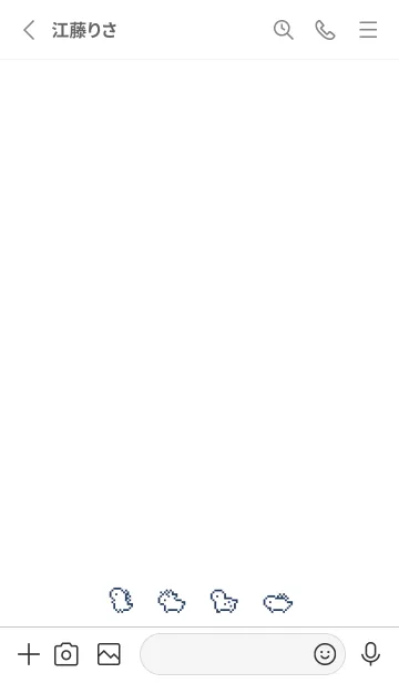 [LINE着せ替え] 小さな恐竜 (ドット絵) /白とネイビーの画像2