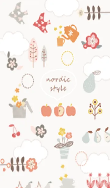 [LINE着せ替え] 花と果物♡pinkbrown08_1の画像1