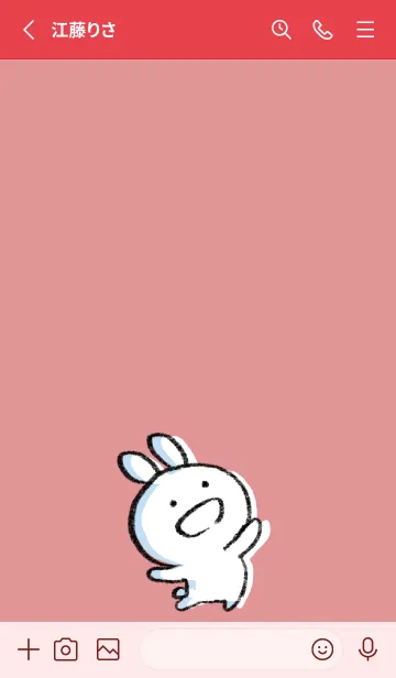 [LINE着せ替え] 赤 : まるうさ7の画像2