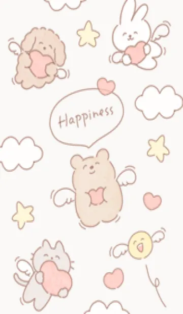 [LINE着せ替え] 幸せの羽♡pinkbrown08_1の画像1