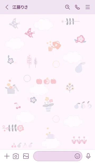 [LINE着せ替え] 花と果物♡pinkpurple11_1の画像2