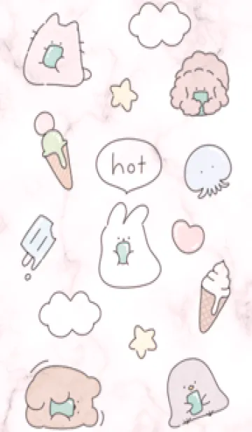 [LINE着せ替え] 暑いね♡pink10_1の画像1