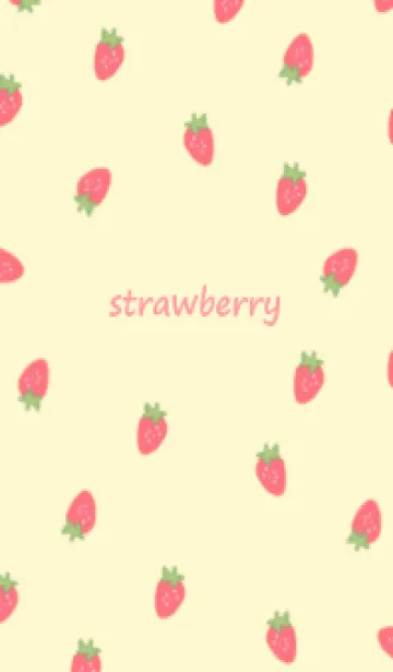 [LINE着せ替え] strawberry_pattern (yellow pink)の画像1