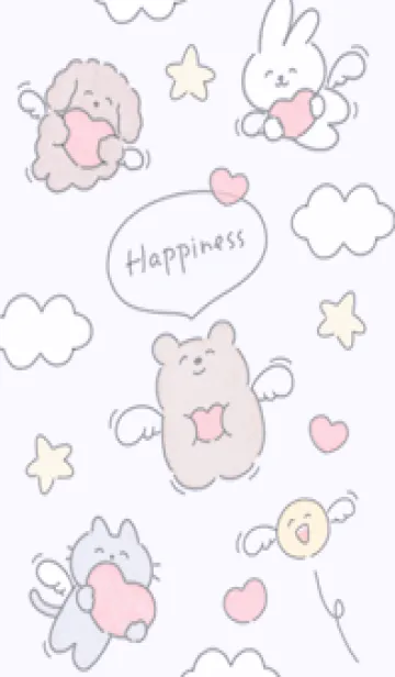 [LINE着せ替え] 幸せの羽♡purple12_1の画像1