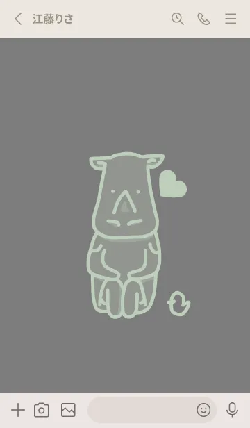 [LINE着せ替え] サイとハート マウスグレイの画像2