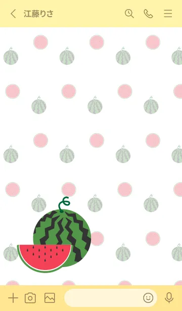 [LINE着せ替え] 西瓜 薄い黄色の画像2