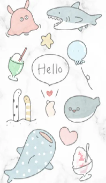 [LINE着せ替え] 海のゆるキャラ♡グレー01_1の画像1