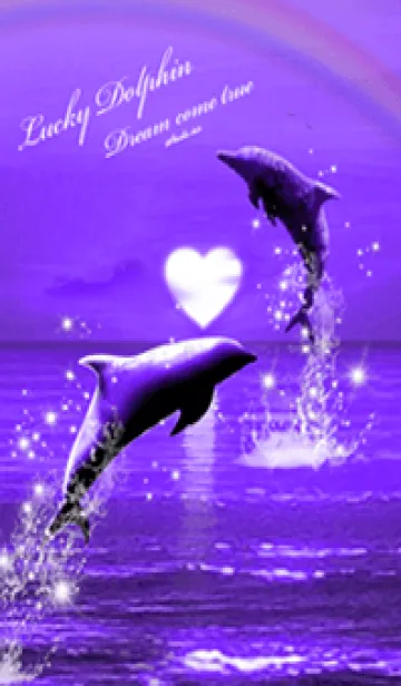 [LINE着せ替え] 恋愛運 ♥Lucky Dolphin purple♥の画像1