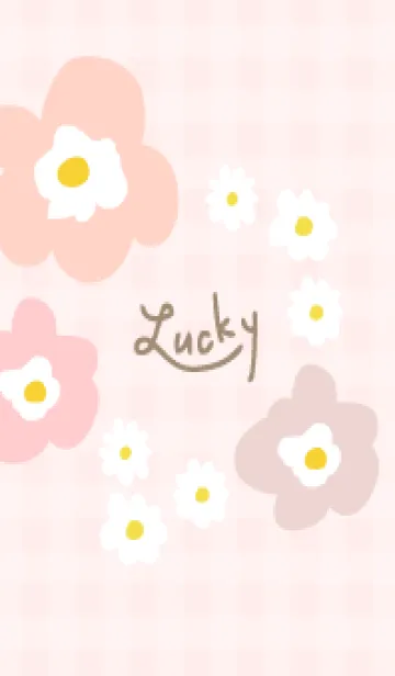 [LINE着せ替え] かわいい 北欧風 お花 チェック28の画像1