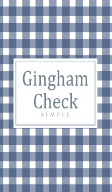 [LINE着せ替え] Gingham Check Navy - SIMPLE 19の画像1