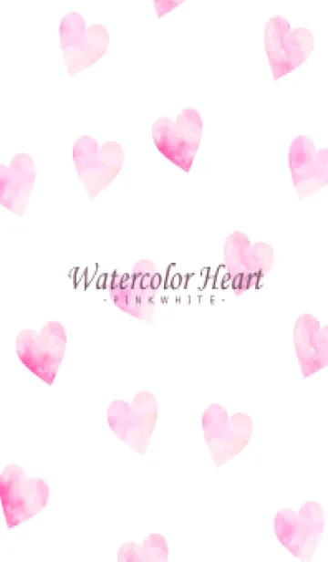 [LINE着せ替え] WatercolorHeart PINKWHITE 4の画像1