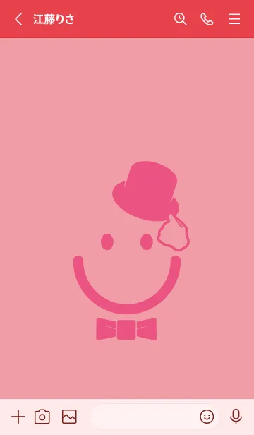 [LINE着せ替え] スマイル＆紳士 ローズピンクの画像2