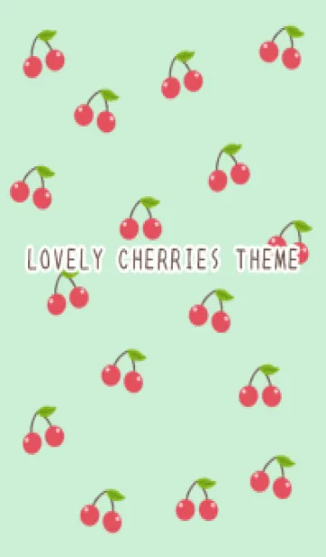 [LINE着せ替え] LOVELY CHERRIES/ライトミントグリーンの画像1