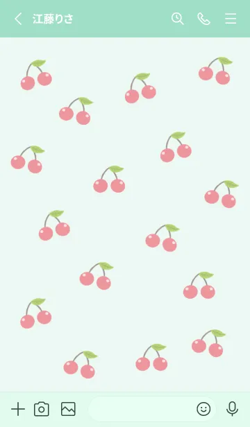 [LINE着せ替え] LOVELY CHERRIES/ライトミントグリーンの画像2