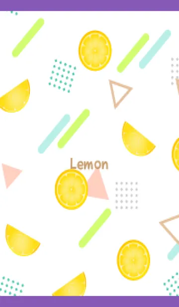 [LINE着せ替え] レモンのメンフィス風柄B 紫色の画像1