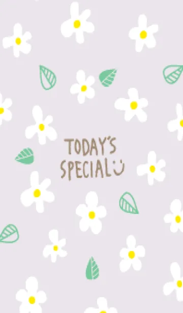 [LINE着せ替え] かわいい白い花と葉っぱ20の画像1