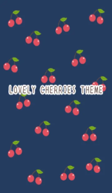 [LINE着せ替え] LOVELY CHERRIES/ネイビーブルーの画像1