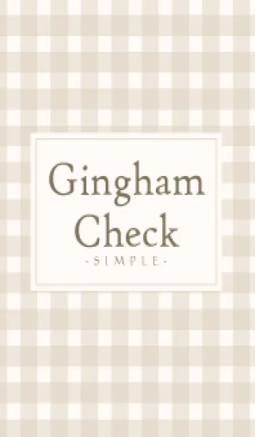[LINE着せ替え] Gingham Check Natural Beige - SIMPLE 19の画像1