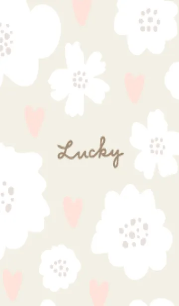 [LINE着せ替え] ハートと白い花22の画像1